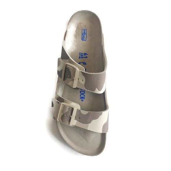 Birkenstock Mens Size 8 Arizona Birko-Flor Sandals Desert Soil Gray Taupe Camo main image 9